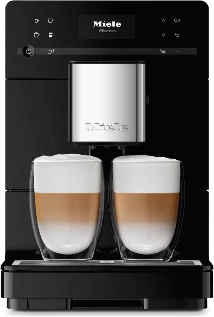 Miele CM 5310 Silence Automatic Coffee Maker - With OneTouch for Two, AromaticSystem, Individual Profile Settings, and Cleaning Programs, in Obsidian Black