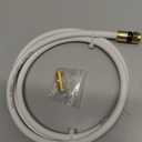 RG6 Coaxial Cable, 3FT Coax Cable Cord with Gold F-Type Connector, High Speed Internet, Digital TV Aerial for HDTV, Satellite, Antenna, Modem with Extender- 3ft,White