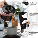 Glass Coffee Carafe Compatible with DeLonghi Espresso Machine, 10 Cup Coffee Pot Replacement Compatible with Models 3066, 3067, 3093, 3094, 3111, 3112, KF140, KF863, Part 7313283649/ AS00000675