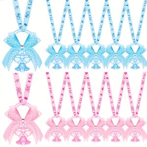 Tondiamo 60 Pcs Baby Shower Pacifier Necklace for Chupones Para Baby Shower Game Party Favor Acrylic Angel Pacifier Charm for Girl Boy Guest Gender Reveal Party Decoration Table Scatter(Pink and Blue)