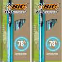 BIC Ecolutions Ocean-Bound Ball Pens, Medium Point (1.0mm), 4-Count Pack, Black Ink Pens Made from 78% Ocean-Bound Recycled Plastic (Pack of 2)