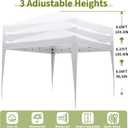 10x10 ft Party Tent, Heavy Duty Pop Up Commercial Canopy with 4 Removable Sidewalls, Waterproof Outdoor Wedding Event Shelter for Patio Backyard Gathering, White