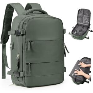 Vacuum Backpack Travel Laptop Backpacks For Women Men Carry On Backpack With Vacuum Compression Bags Seal Packing Personal Item Travel Bag Vacpack Backpacks Without Pump Olive Green