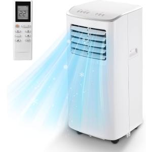 8500BTU Portable Air Conditioner 3-IN-1 with Fan&Dehumidifier AC unit with LED Remote Control up to 450 sq.ft. Room Air Conditioner with Sleep Mode,24H Timer,2 speed,Auto-evaporativ.