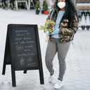 HUAZI Chalkboard Sign 40x20'' Double-Sided Display Chalk Board Signs A Frame Chalkboards with Liquid & Solid Chalk for Cafeteria Street Party Restaurant