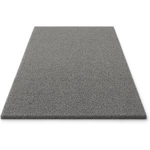 FloorTags Vinyl Mesh Entry Mat 4 x 15  Gray Heavy-Duty Open-Back Mat with Scraper Design for Cleaner, Drier Entrances | Indoor/Outdoor Drainage (Grey)