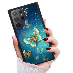 for Samsung S23 Ultra, for Samsung Galaxy S23 Ultra, Durable Protective Soft Back Case Phone Cover, HOT12154 Blue Butterfly
