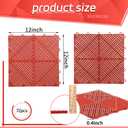 Barydat 72 Pcs 12'' x 12'' Garage Floor Tiles, Interlocking Drainage Flooring, Heavy Duty Non Slip Polypropylene, Easy Install for Garage Deck, Pool, Patio, Shower (Red)