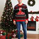 Disney Stitch Christmas Family Matching Snow Sweater Funny Holiday Long Sleeve Crew Neck Pullover Tops Festival Party Sets (Teal, L)