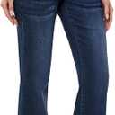 GLAMIX Women's Stretch Maternity Bootcut Jeans with Pockets Over The Belly Bell Bottoms Flare Denim Pants Pregnancy Clothes size L