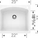 BLANCO, White 440211 DIAMOND SILGRANIT Drop-In or Undermount Kitchen Sink, 25" X 22"