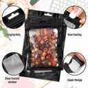 ANZNKU 300 Pcs Resealable Mylar Bags with Frosted Clear Window, 4x6 Inch Resealable Bags for Small Business, Smell Proof Hangover Kit Bag, Foil Zipper Pouches for Food Storage Party favor(Black)
