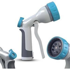 Heavy Duty Garden Hose Nozzle with Soft Non-Slip Grip & ABS Body | High Pressure Water Hose Sprayer Nozzle with 8 Modes for Watering Garden, Lawn, Cars, Pets & Outdoor Tasks