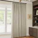 Pinch Pleated Blackout Curtains 60 Inches Wide 84 Inches Long for Bedroom Living Room Darkening Linen Blend Large Window Curtains Thermal Soundproof Neutral Drapes Taupe Burlywood Birch 60x84 1 Panel