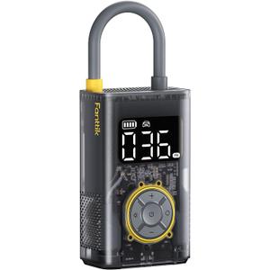 Fanttik X9 Pro Portable Tire Inflator for Compact Car, 1Min Jet-Inflate Electric Bike Pump with Digital Tire Pressure Gauge, 150PSI Air Compressor for Electric Bikes, Motorcycle, Ball, Mechanical Gray