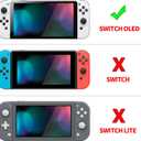 PlayVital AlterGrips Protective Slim Case for Nintendo Switch OLED, Ergonomic Grip Cover for Joycon, Dockable Hard Shell for Switch OLED w/Thumb Grip Caps & Button Caps