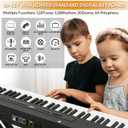 Digital Piano 88 Key Semi Weighted Keyboard, Piano Keyboard 88 Key for Beginners with Lighted Up Keys, Portable Electric Piano with Adjustable Stand,Carrying Case,Sustain Pedal,Headphone (Black)