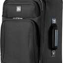 Skyway Epic Softside Carry-On Luggage - Lightweight Suitcase with Wheels for Travel | TSA Approved Carry-On Bag | Spinner Suitcase | Carry-On Luggage with Telescoping Handle, 20 inch, Black