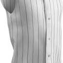 Champro Boys' Ace Sleeveless Baseball Jersey, Navy PIN, Youth Medium (White)