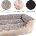 JOEJOY Rectangle Dog Bed for Dogs - Washable Orthopedic Sofa Bed, Soft Breathable Puppy & Pet Cuddler, Durable Calming Dog Bed with Anti-Slip Bottom, Beige | L(30"x 24"x 9")