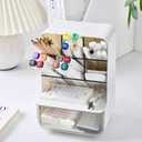 Pen Organizer for Desk, Desk Organizer with Drawer, Multi-Functional Pencil Holder with 6 Compartments and 1 Drawer Organization Storage Accessories for Office Home School Workspace (Yellow)