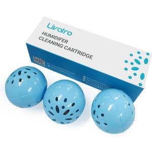 Humidifier Cleaning Ball  Fight Humidifier Mold and Bacteria with Humidifier Cleaner, Prevents Hard Water Build-Up, Eliminates White Dust, Removes Odor, For All humidifiers, Fish Tank (Blue)