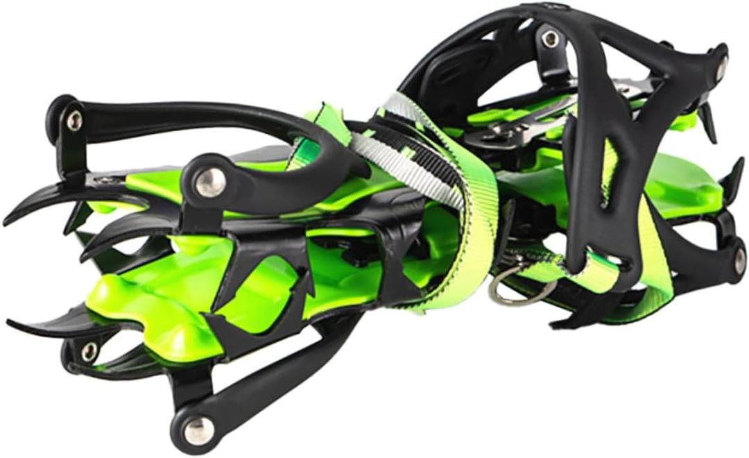 GALPADA 1Pair Manganese Ice Cleats Non Slip Ice Grippers for Shoes Durable and Comfortable Straps for Hiking and Climbing Ice Roads Suitable