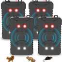 4Pack Ultrasonic Rodent Repellent for Car Engines, Under Hood Ultrasonic Mouse Repellent with 4 LED Strobe Lights, Plug-in&Battery Powered, Keep Rats, Mice, Squirrels Away from Vehicles, RVs, Garages, Attics