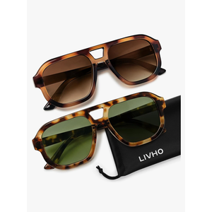 livho Trendy Polarized Square Aviator Sunglasses Women Men Square Eyewear Frame, Retro Sun Glasses for Women Men 2025 Shades