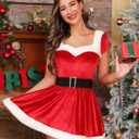 Aranmei Christmas Lingerie for Women Sexy Santa Babydolls Dress Chemise Sleepwear Red (Large)