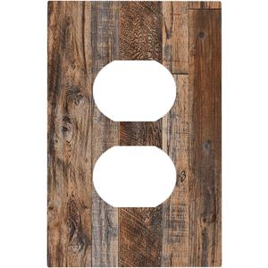 Rustic Brown Wood Grain 1 Gang Duplex Outlet Covers Electric Socket Switch Plate Decorative Light Switch Cover for Bedroom Bathroom Decor 5 X 3 INPlastic