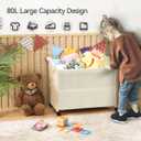 Toy Box, Toy Storage Organizer, Toy Box for Boys Girls, Kids Toy Storage Chest, Patented Design (Normal Size, Natural Beige)