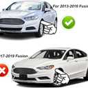 Headlights Assembly Compatible with 2013 2014 2015 2016 Ford Fusion Halogen Headlamp Include Bulb, Black Housing