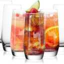 CHLJAR Drinking Glasses Set of 6,18oz Highball Glass, Thick Bottom Glass Cup Set, Glassware Sets for Cocktail, Beer, Wine, Whiskey, Water and Juice Drinkware