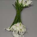 24 Pcs White Artificial Calla Lily Flower White Fake Silk Flowers Real Touch for Wedding Bouquet Office Home Kitchen Decor