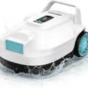Robotic Pool Cleaner, Cordless Automatic Pool Vacuum for Above Ground & Inground Pools, 100 Mins Runtime, Powerful Suction, Self-Parking, Ideal for Pools up to 860 Sq.ft