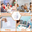 24 Pcs Ballot Boxes Suggestion Boxes Donation Box for Fundraising, Cardboard Raffle Box with Slot and Removable Header for Collecting Business Card Voting Contest, Valentine Boxes for Kids (White)