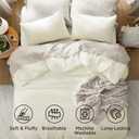 Bedsure Oversized King Comforter Set, Ivory Soft Prewashed Bedding for All Seasons, 3 Pieces GentleSoft Bed Set, 1 Lightweight Comforter (120"x98") and 2 Pillowcases (20"x36")