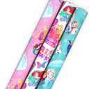 Hallmark Disney Princess and Frozen Wrapping Paper with Cutlines on Reverse (3 Rolls: 60 Square Feet Total) for Birthdays, Christmas, Valentine's Day