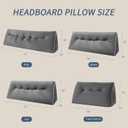Headboard Wedge Pillows Twin/Twin XL, Ergonomic Bed Triangular Headboard Pillow, Thickened Backrest Cushion for Reading in Dorm Bed Sofa, Dark Grey, 39in