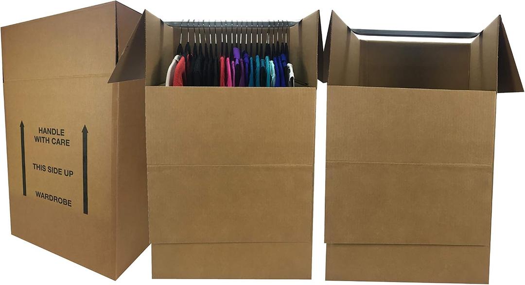 UBOXES Larger Wardrobe 24 x 24 x 40-Inches Moving Boxes, Bundle of 3 (BOXBUNDWAR03)