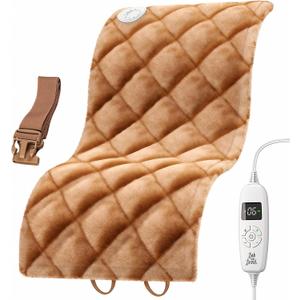 BOB AND BRAD Weighted Heating Pad with Far Infrared Therapy, FSA Eligible Electric Heating Pad for Back Neck Shoulders Pain Relief, Gift for Women Men, ETL Certified & HSA Eligible 2.4lbs 12"x24", Brown 