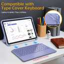 Fintie Hard Case for Microsoft Surface Pro 12 Inch 1st Edition (2025) - Shockproof Folio Rugged Cover with Clear Transparent Back Shell Compatible with Type Cover Keyboard (Violet)