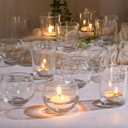 DEVI 24pcs Glass Votive Candle Holders, Clear Glass Candle Holder for Floating Candle&Tea Lights, Wedding Centerpieces for Tables, Bridal Baby Shower Party Table Decor