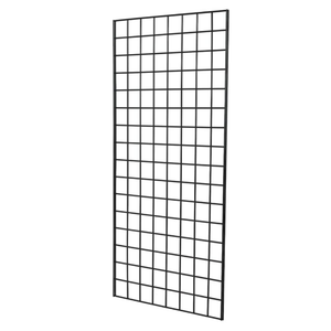 Grid Wall Commercial Grade Grid Panel Heavy Duty for Retail Display, 2' W x 4' H, Black (Pack of 6)