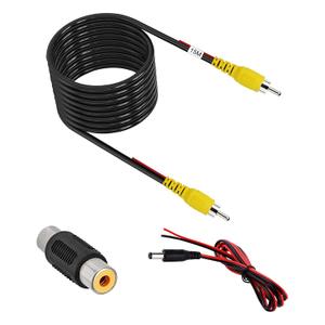 Upgraded Double Shielded RCA Video Cable for Display and Reversing Camera Connection AV Extension, Car Reversing Rear View Camera Video (49FT/15M)