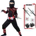 Ninja Costume for Kids with Accessories for Boys Toddler Halloween Costumes Dress Up Birthday Role Play, S
