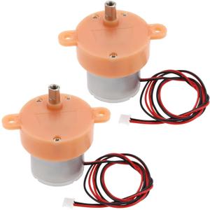 2PCS Small Reduction Motor 3RPM Slow Speed Gear Motor 3-12V DC Slow Speed Low Noise Gear Motor for Projection Lamps Starry Lamps Toys and Handicrafts Orange, BI843_M