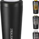 4 in 1 Insulated Slim Can Cooler for 12 OZ Cans and Beer Bottle - Keep 8 Hours Cold, Easy to Hold - Stainless Steel Can Holder, Double Walled Can Insulator for Hard Seltzer and Etc. (Black)