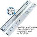 Drawer Slides, 11 Inch Full Extension 3 Section Ball Bearing Side Mounted Drawer Slider for Cabinet Kitchen Furniture 2 Pack (11 inch, Silver)